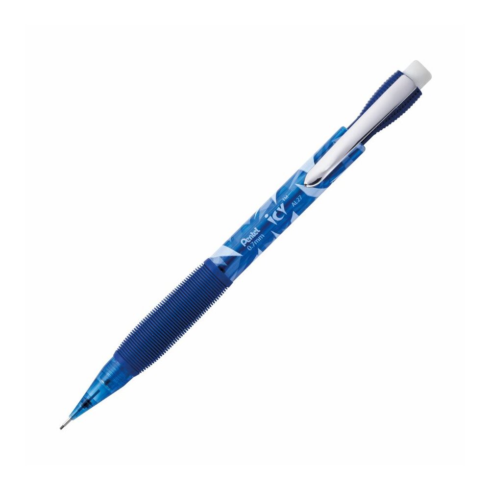 Pentel Icy Mechanical Pencil - 0.7 mm Lead - #2 - Refillable - Blue Barrel - 1 Dozen. Picture 4