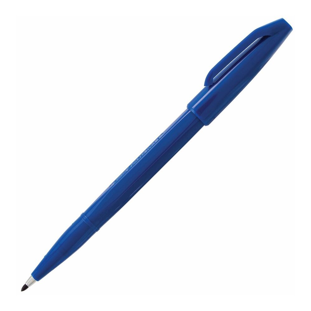 Pentel Fiber-tipped Sign Pens - Blue Ink - Water Based - Fiber Tip - 1 Dozen. Picture 3