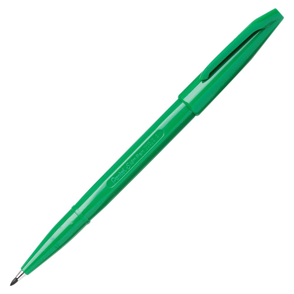 Pentel Fiber-tipped Sign Pens - Green Ink - Water Based - Fiber Tip - 1 Dozen. Picture 4