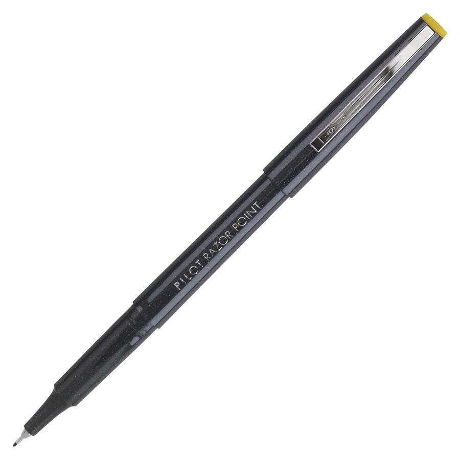 Pilot Marker Pens - Black Ink - Black Plastic Barrel - Metal Tip - Writing - 1 Dozen. Picture 2