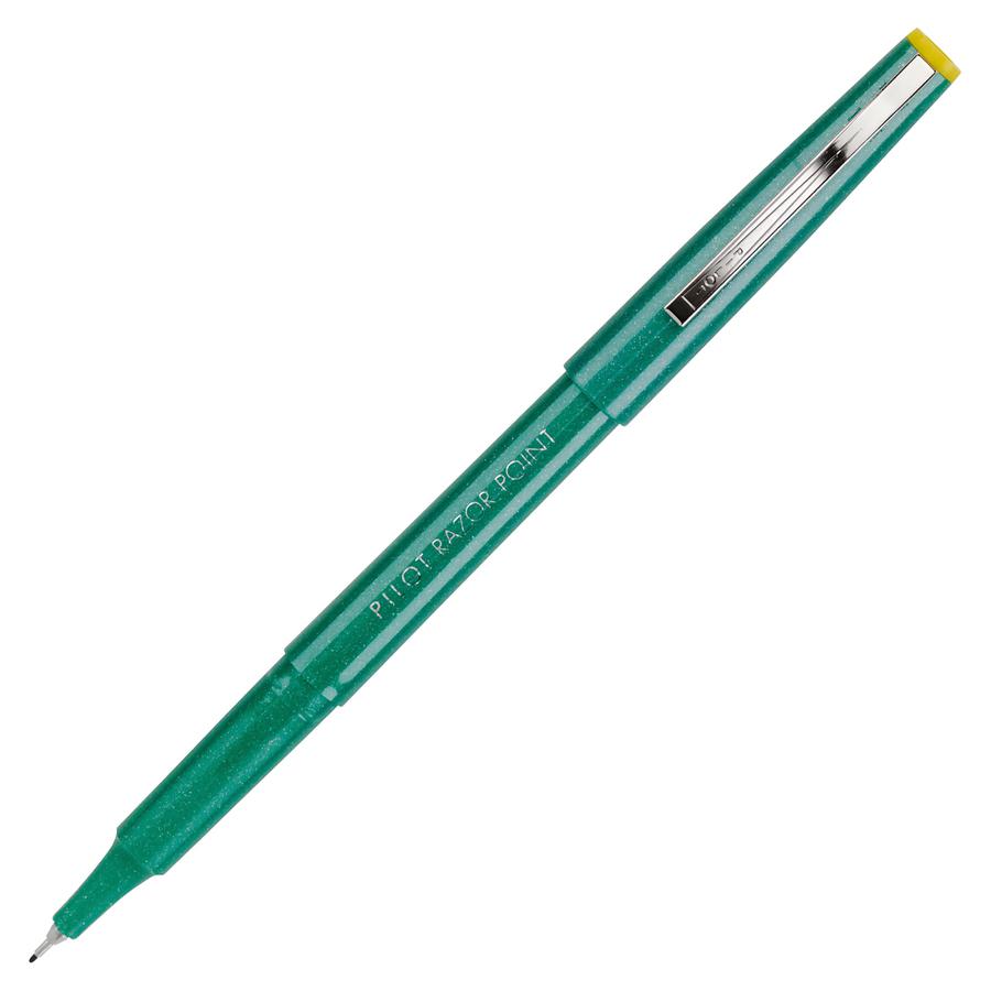 Pilot Marker Pens - Green Ink - Green Plastic Barrel - Metal Tip - Writing - 1 Dozen. Picture 2