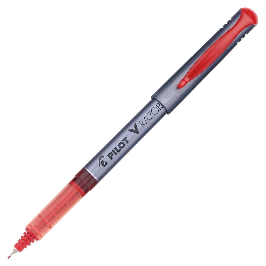 Pilot Marker Pens - Red Ink - Clear Plastic, Gray Barrel - Writing - 1 Dozen. Picture 2