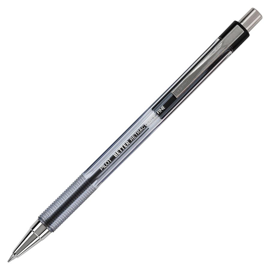 Pilot Better Retractable Ballpoint Pens - Refillable - Retractable - Black Ink - Translucent Barrel - 1 Dozen. Picture 2