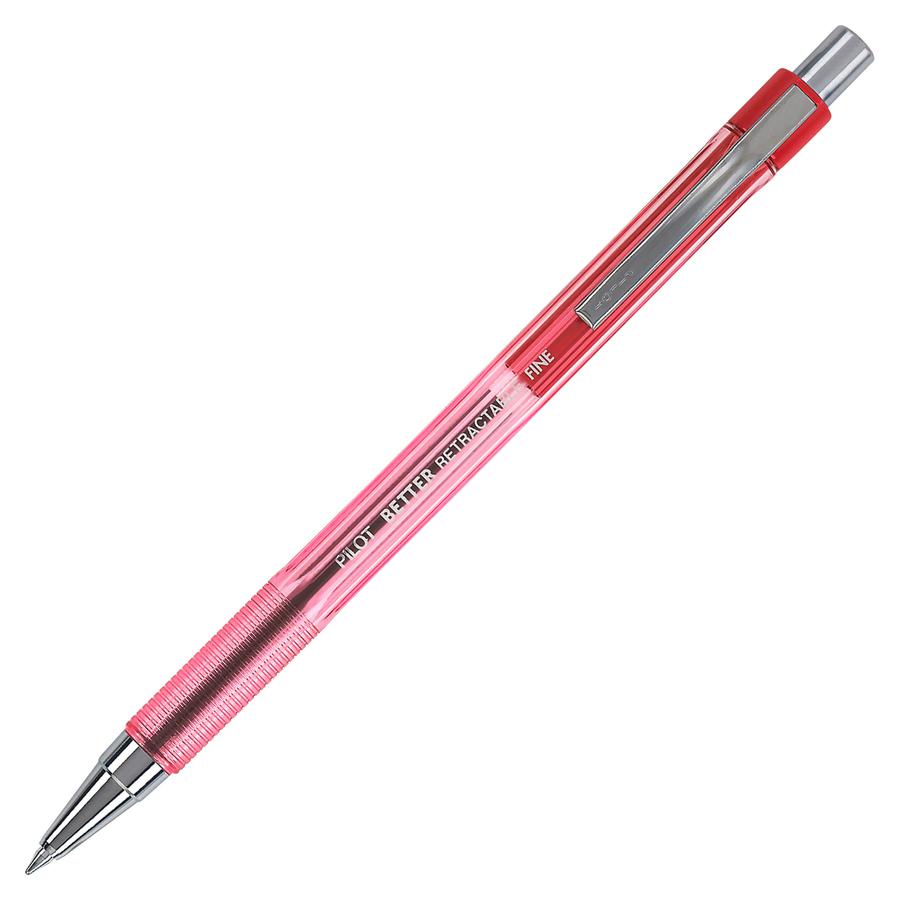 Pilot Better Retractable Ballpoint Pens - Refillable - Retractable - Red Ink - Translucent Barrel - 1 Dozen. Picture 2