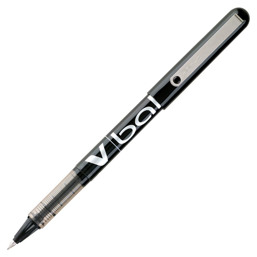 Pilot Vball Liquid Ink Pens - Black Ink - Black Barrel - 1 Dozen. Picture 2