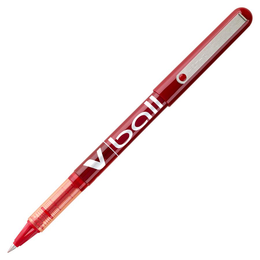 Pilot Vball Liquid Ink Pens - Red Ink - Red Barrel - 1 Dozen. Picture 3