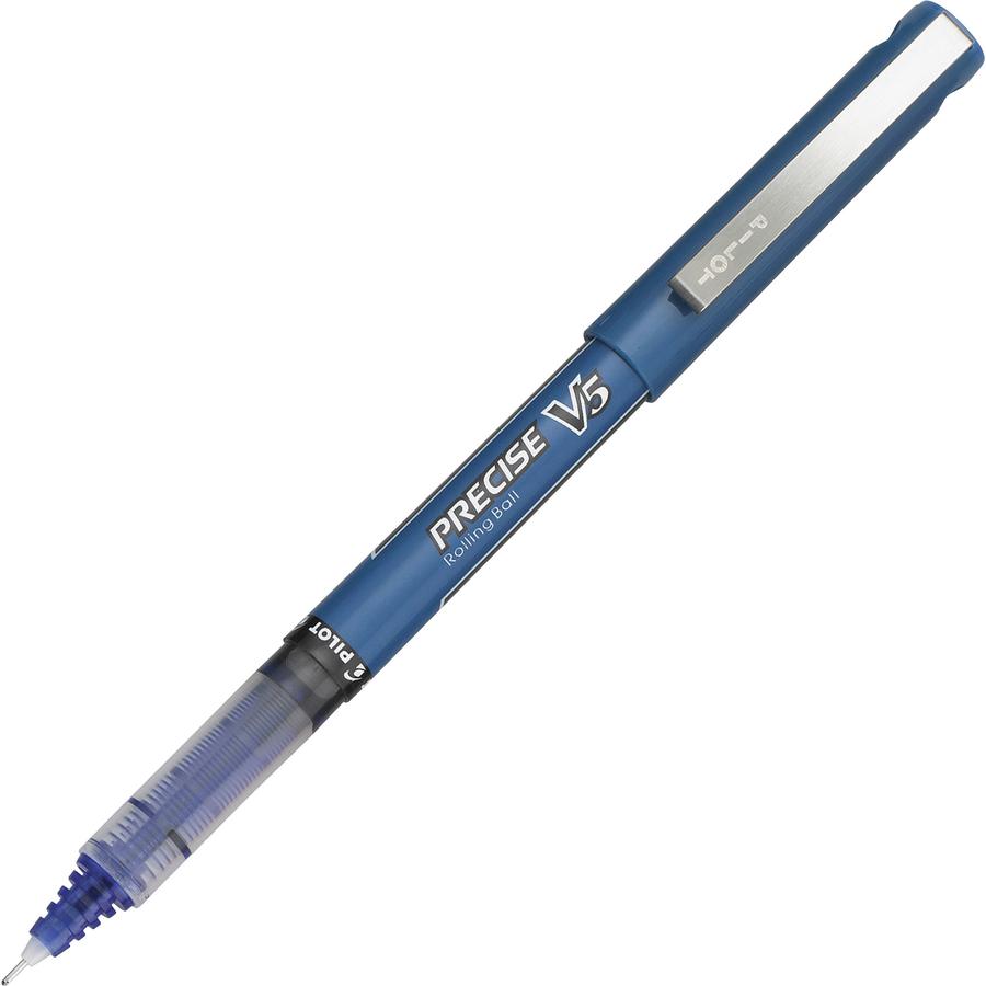 Pilot Precise V5 Extra-Fine Premium Capped Rolling Ball Pens - Blue Ink - Blue Plastic Barrel - 1 Dozen. Picture 3