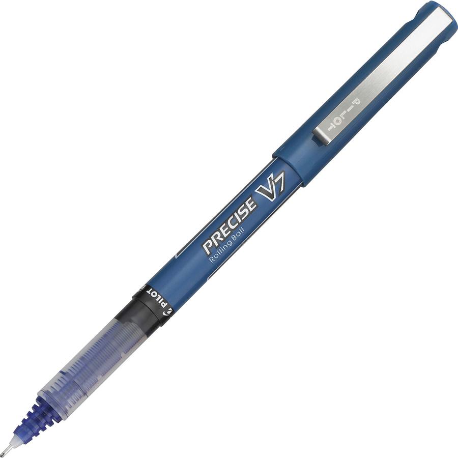 Pilot Precise V7 Fine Premium Capped Rolling Ball Pens - Blue Ink - Blue Plastic Barrel - 1 Dozen. Picture 3