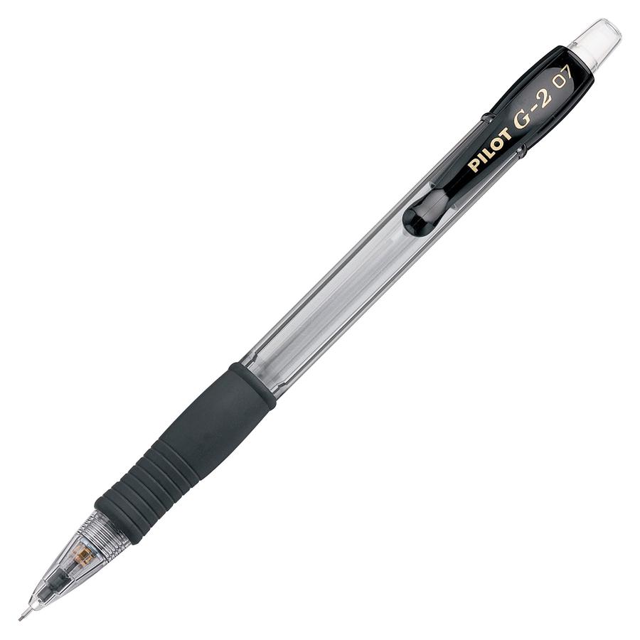 Pilot G2 Mechanical Pencils - 0.7 mm Lead Diameter - Refillable - Clear, Black Barrel - 1 Dozen. Picture 2