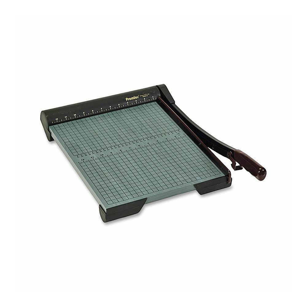Premier Heavy-Duty Wood Series Paper Trimmers - 20 Sheet Cutting Capacity - 1 Steel Blade - 15" Cutting Length - 4.3" Height x 17" Width x 24" Depth - Non-skid Rubber Feet, Heavy Duty, Locking Blade -. Picture 2