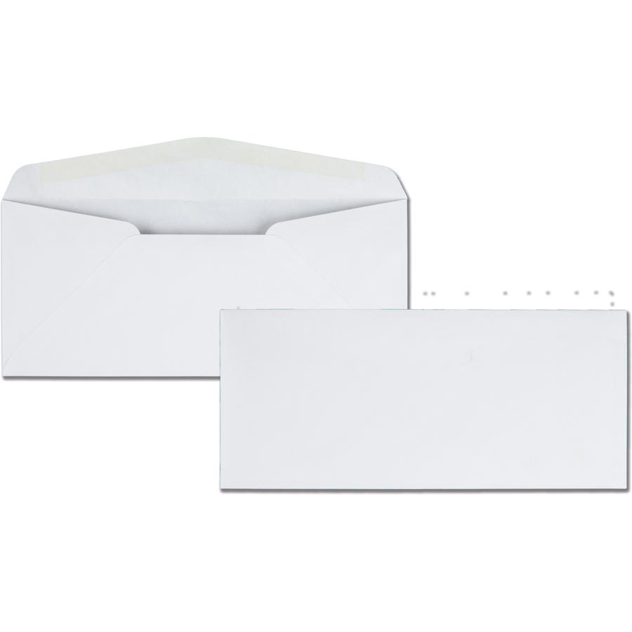 Quality Park No. 10 Business Envelopes with Gummed Closure and Diagonal Seam - Business - #10 - 4 1/8" Width x 9 1/2" Length - 24 lb - Gummed - White - Wove - 500 / Box. Picture 6