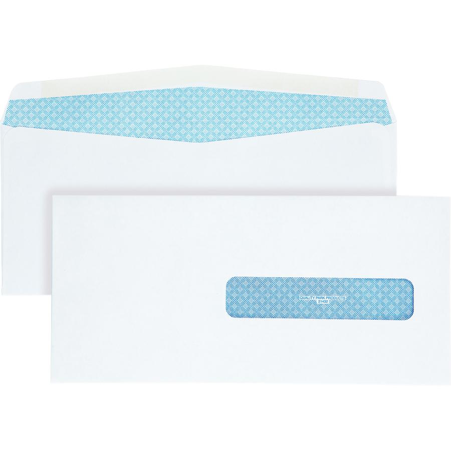 Quality Park HCFA-1500 Claim Form Envelopes - Single Window - #10 1/2 - 4 1/2" Width x 9 1/2" Length - 24 lb - Gummed - Wove - 500 / Box - White. Picture 2