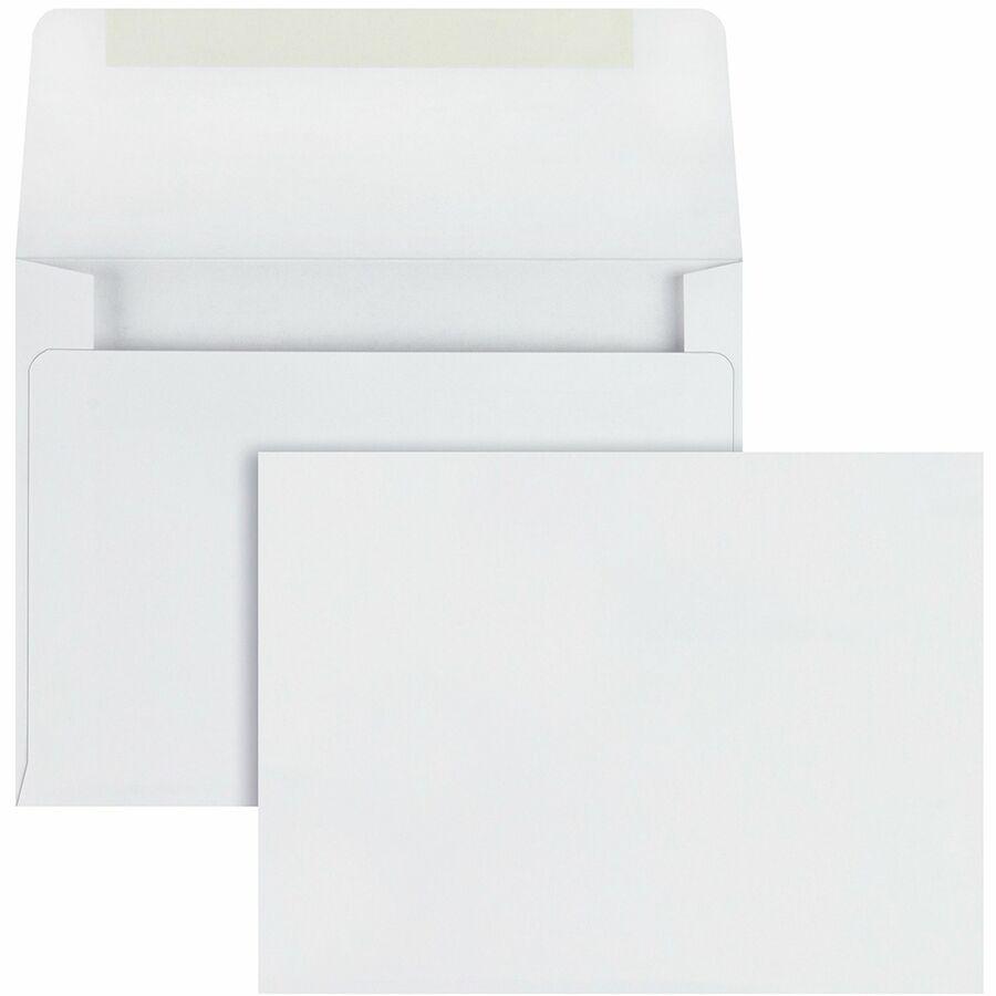 Quality Park A2 Invitation Envelopes - Announcement - #5-1/2 - 4 3/8" Width x 5 3/4" Length - 24 lb - Gummed - Wove - 100 / Box - White. Picture 6