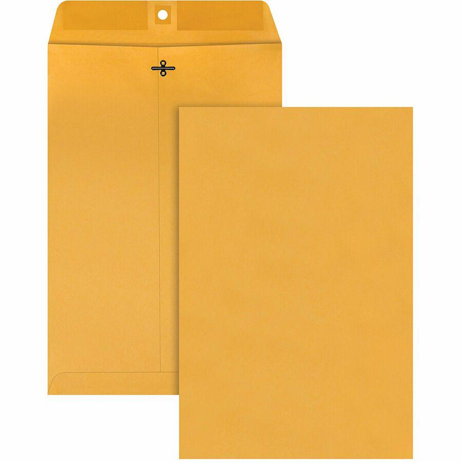 Quality Park 10 x 15 Clasp Envelopes with Deeply Gummed Flaps - Clasp - #98 - 10" Width x 15" Length - 28 lb - Gummed - Kraft - Kraft - 100 / Box. Picture 6