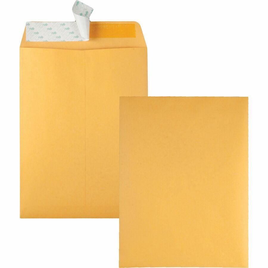 Quality Park 9 x 12 Catalog Envelopes with Redi-Strip&reg; Closure - Catalog - #10 1/2 - 9" Width x 12" Length - 28 lb - Self-sealing - Kraft - Kraft - 100 / Box. Picture 10
