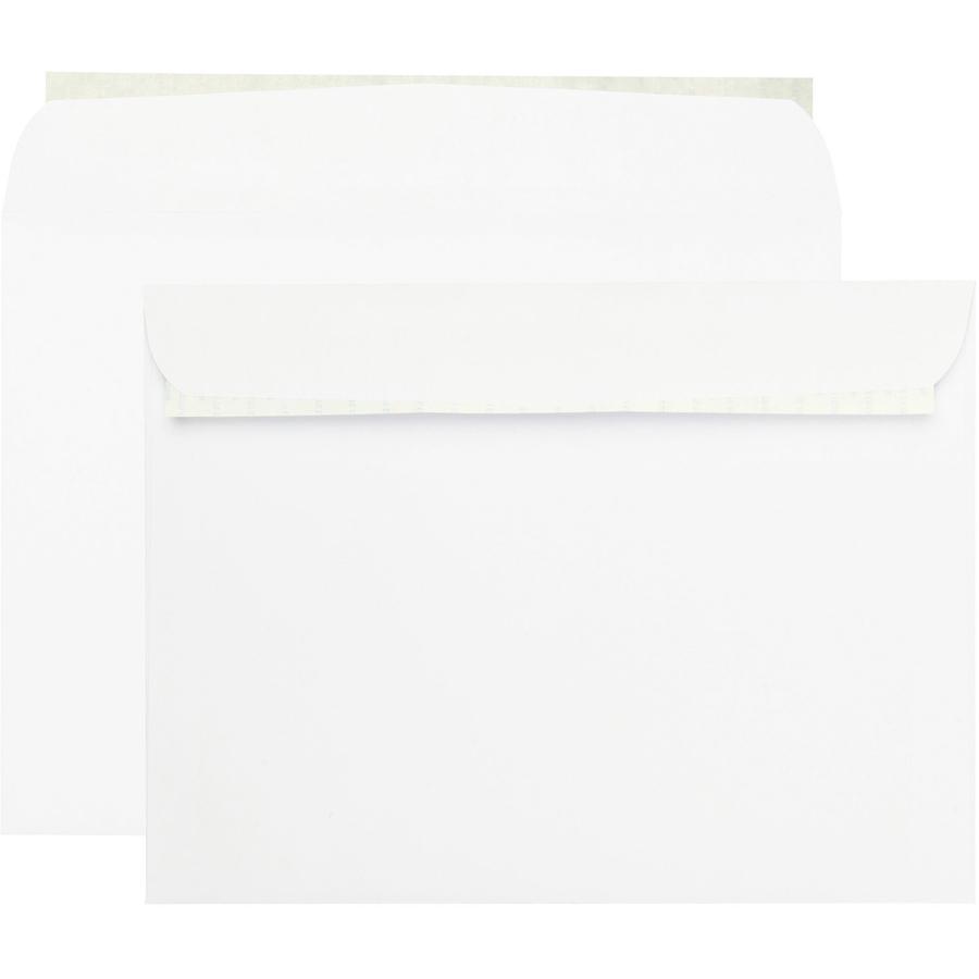 Quality Park 9 x 12 Booklet Envelopes with Self-Seal Closure - Catalog - #9 1/2 - 9" Width x 12" Length - 28 lb - Peel & Seal - White - Wove - 100 / Box. Picture 2