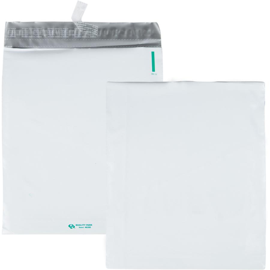 Quality Park Open-End Poly Expansion Mailers - Expansion - 11" Width x 13" Length - 2" Gusset - Self-sealing - White - Polyethylene - 100 / Carton. Picture 6