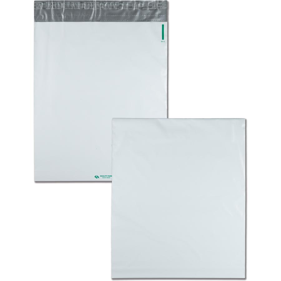 Quality Park Open-End Poly Expansion Mailers - Expansion - 13" Width x 16" Length - 2" Gusset - Self-sealing - White - Polyethylene - 100 / Carton. Picture 6