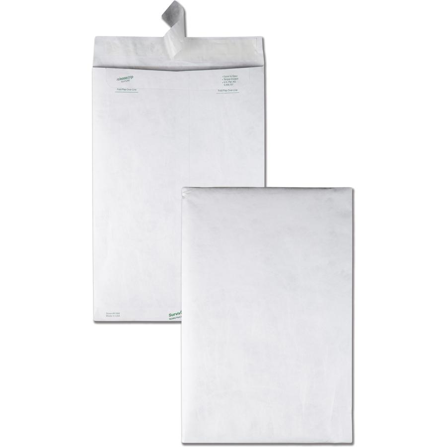 Survivor&reg; 10 x 15 DuPont Tyvek Catalog Mailers - Catalog - 10" Width x 15" Length - 14 lb - Peel & Seal - White - Tyvek - 100 / Box. Picture 4