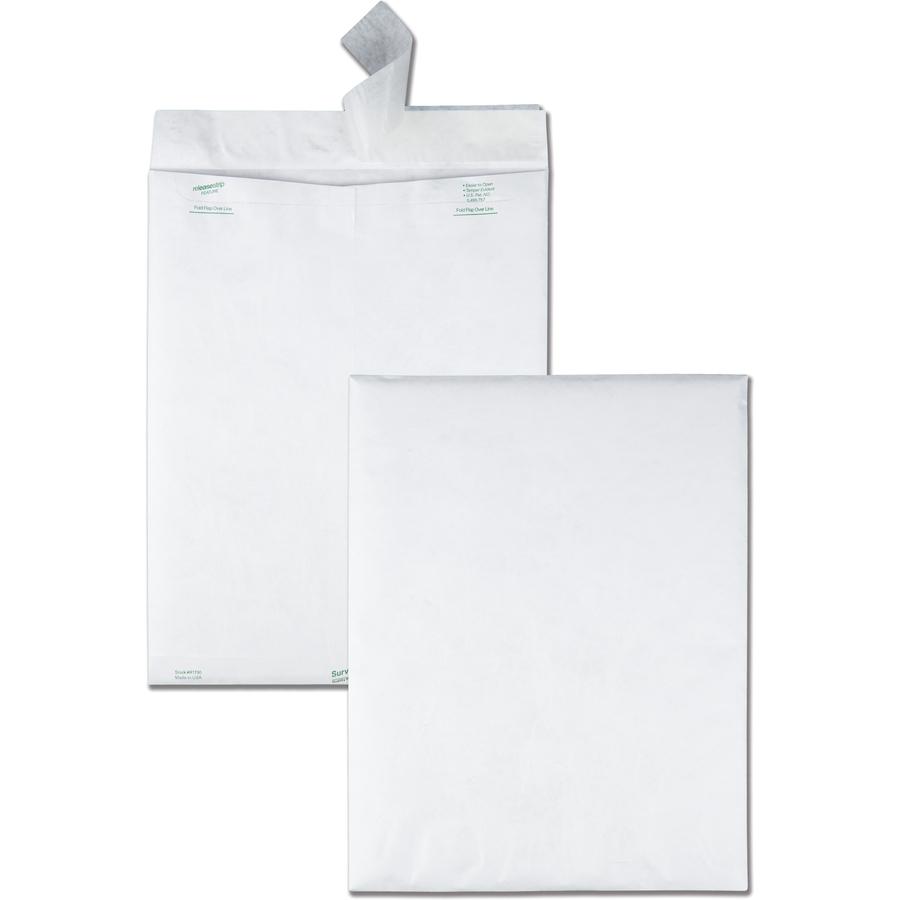 Survivor&reg; 12 x 15-1/2 DuPont Tyvek Catalog Mailers - Catalog - #15 1/2 - 12" Width x 15 1/2" Length - 14 lb - Peel & Seal - White - Tyvek - 100 / Box. Picture 6