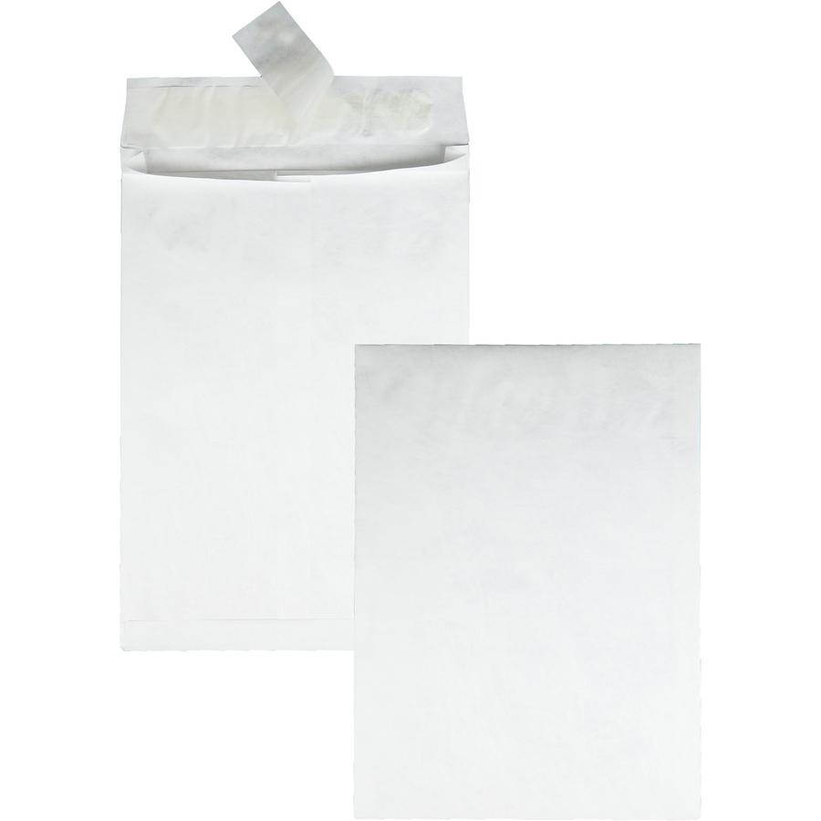 Survivor&reg; 10 x 13 x 1-1/2 DuPont Tyvek Expansion Mailers with Self-Seal Closure - Expansion - 10" Width x 13" Length - 1 1/2" Gusset - 18 lb - Peel & Seal - White - Tyvek - 100 / Carton. Picture 7