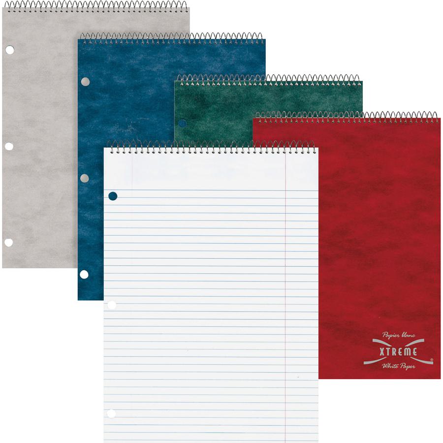 Rediform Porta-Desk 1-Subject Notebooks - 80 Sheets - Coilock - Ruled Margin - 8 1/2" x 11 1/2" - White Paper - AssortedPressboard Cover - Micro Perforated - 1 Each. Picture 11