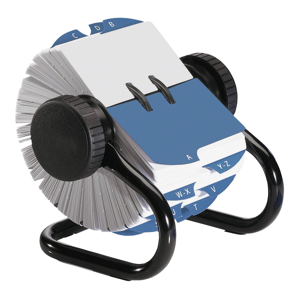 Rolodex Open Classic Rotary Files - 500 Card Capacity - For 2.25" x 4" Size Card - 24 A to Z Index Guide - Black - Metal. Picture 4