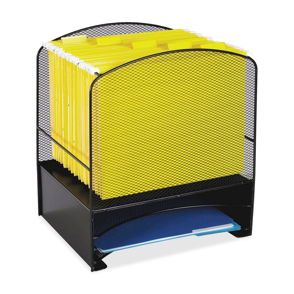 Safco Mesh Hanging File and Letter Tray Rack - Letter - Steel - Black - 1 Each. Picture 3