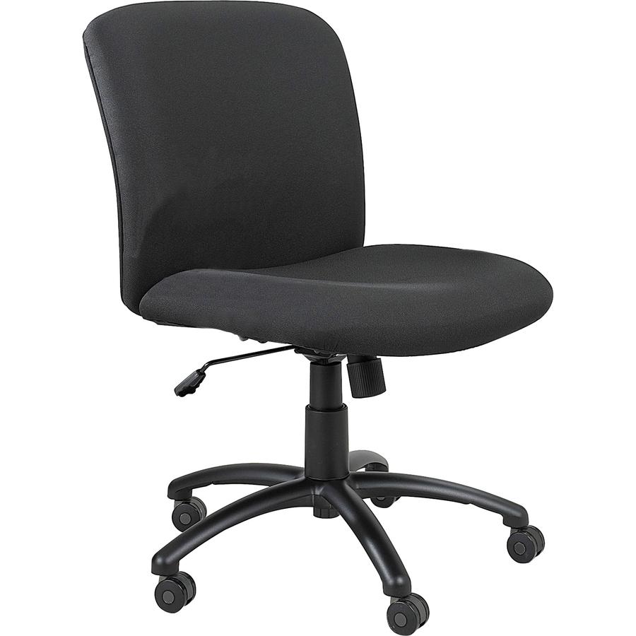 Safco Big & Tall Executive Mid-Back Chair - Black Seat Color - Foam, Polyester Seat Material - Black Frame Color - 5-star Base - Black - 1 Each. Picture 3