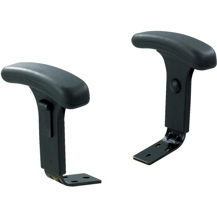 Safco Big & Tall Adjustable T-pad Arm Kit - Black - 1 Pair. Picture 2
