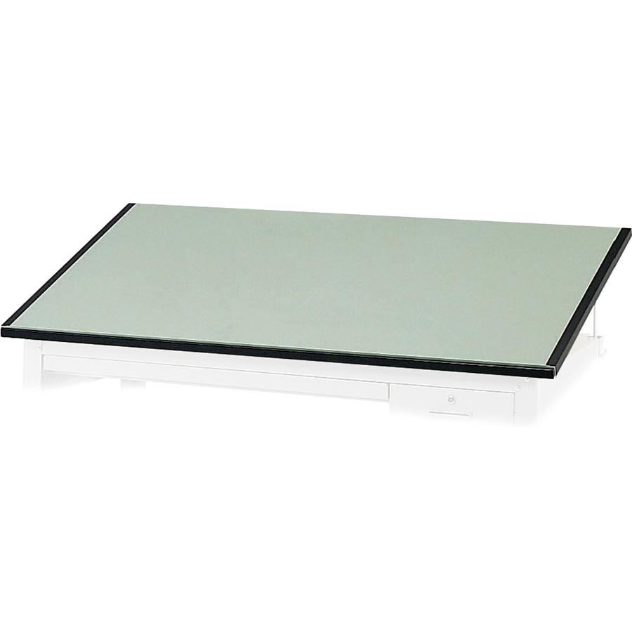 Safco Precision Drafting Table Top - Green Rectangle, Melamine Top - Enamel Base - 37.50" Table Top Length x 60" Table Top Width x 1" Table Top Thickness - Wood, Particleboard - 1 Each. Picture 2