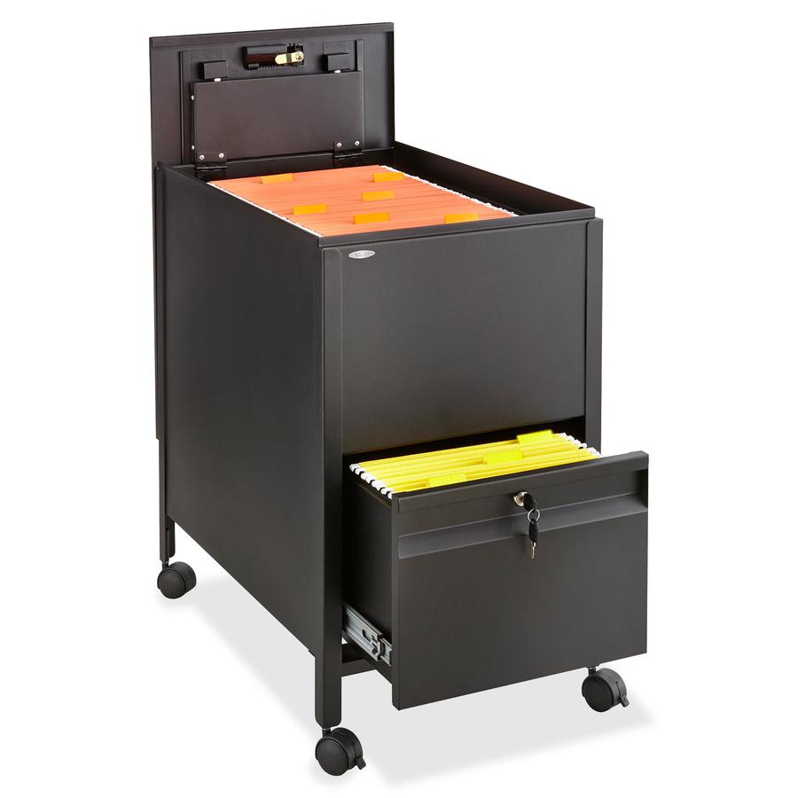 Safco Rollaway Mobile File Cart - 300 lb Load Capacity - 4 Casters - 2" Caster Size - Steel - 17" Width x 26" Depth x 28" Height - Black - 1 Each. Picture 2