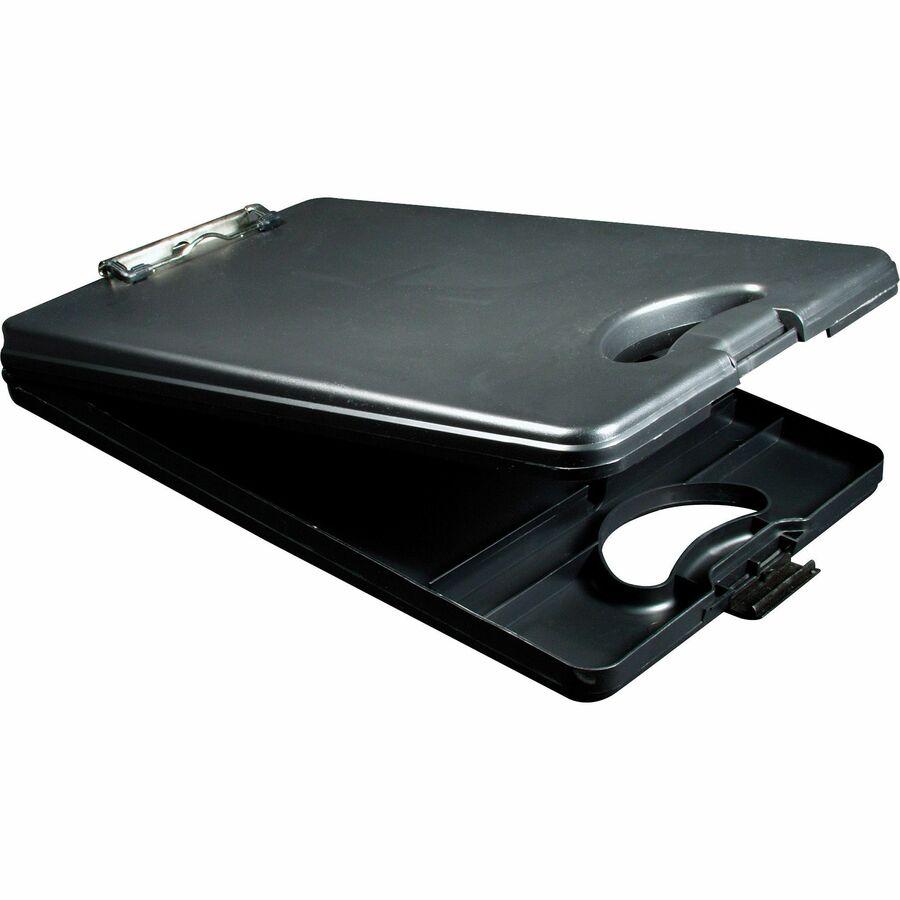 Saunders Deskmate II Portable Desktop - 0.50" Clip Capacity - Storage for Stationary - Bottom Opening - 10" x 16" - Polypropylene - Black - 1 Each. Picture 9