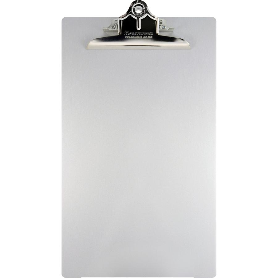 Saunders Aluminum Round Corner Clipboards - 1" Clip Capacity - 8 1/2" x 14" - Clamp - Aluminum - Silver - 1 Each. Picture 2