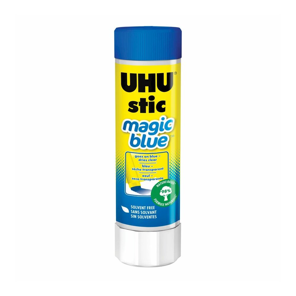 UHU Color Glue Stic, Blue, 40g - 1.41 oz - Blue - 12 / Box. Picture 4