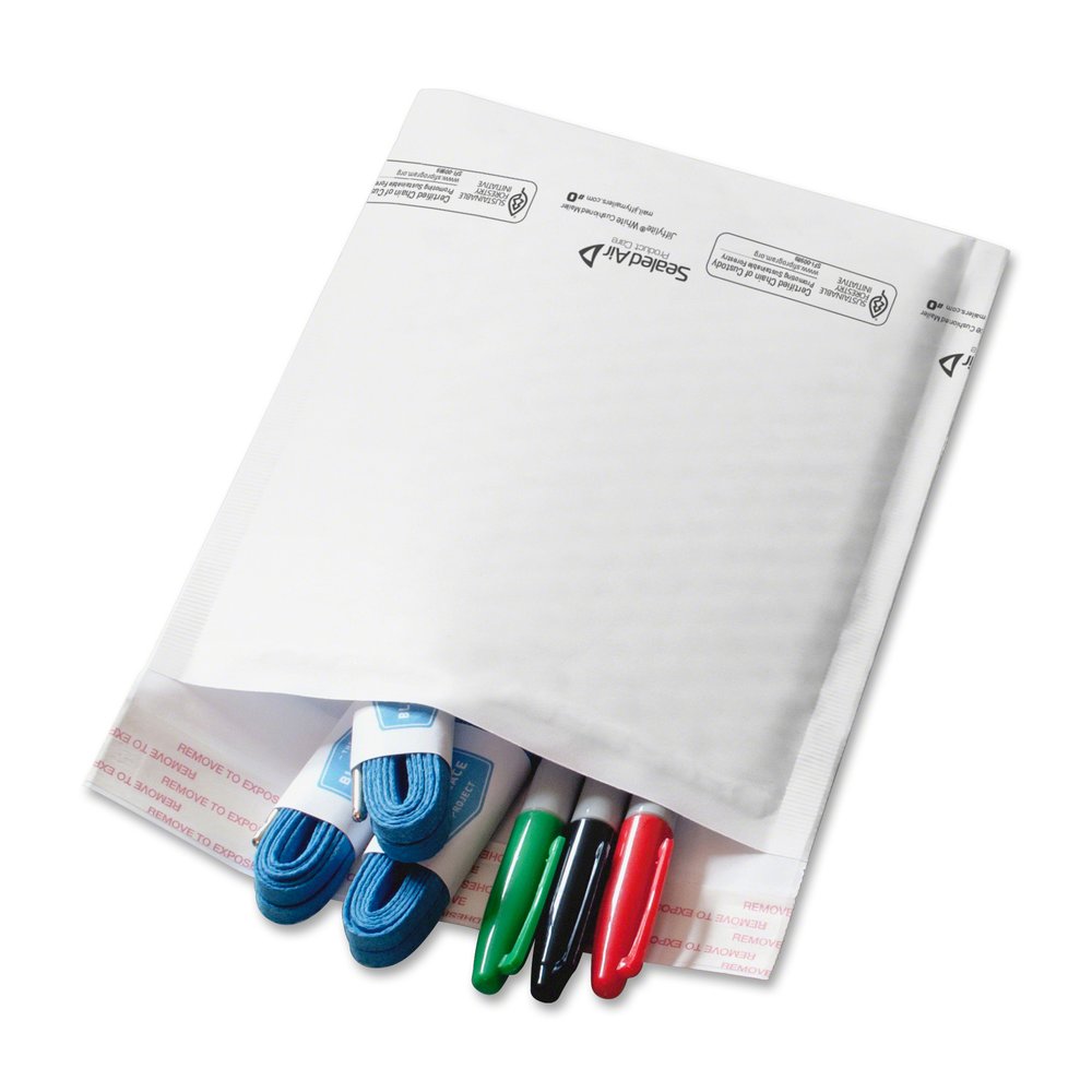 Sealed Air Jiffylite Bubble Self-Seal Mailer - Bubble - #2 - 8 1/2" Width x 12" Length - Self-sealing - White - Kraft - 100 / Carton. Picture 3