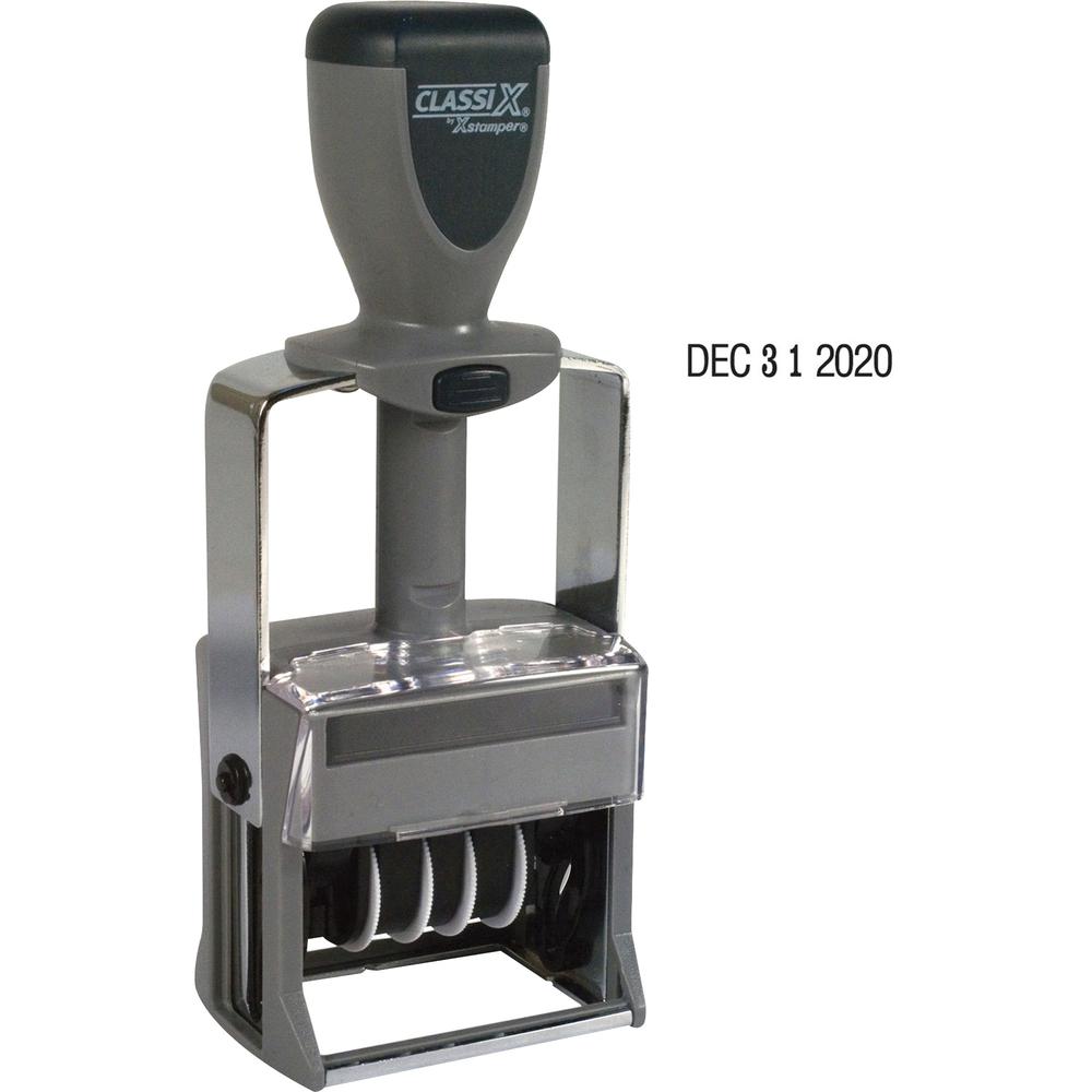 Xstamper 10-Year Self-Inking Line Dater - Date Stamp - Black - Plastic, Metal Plastic - 1 Each. Picture 2