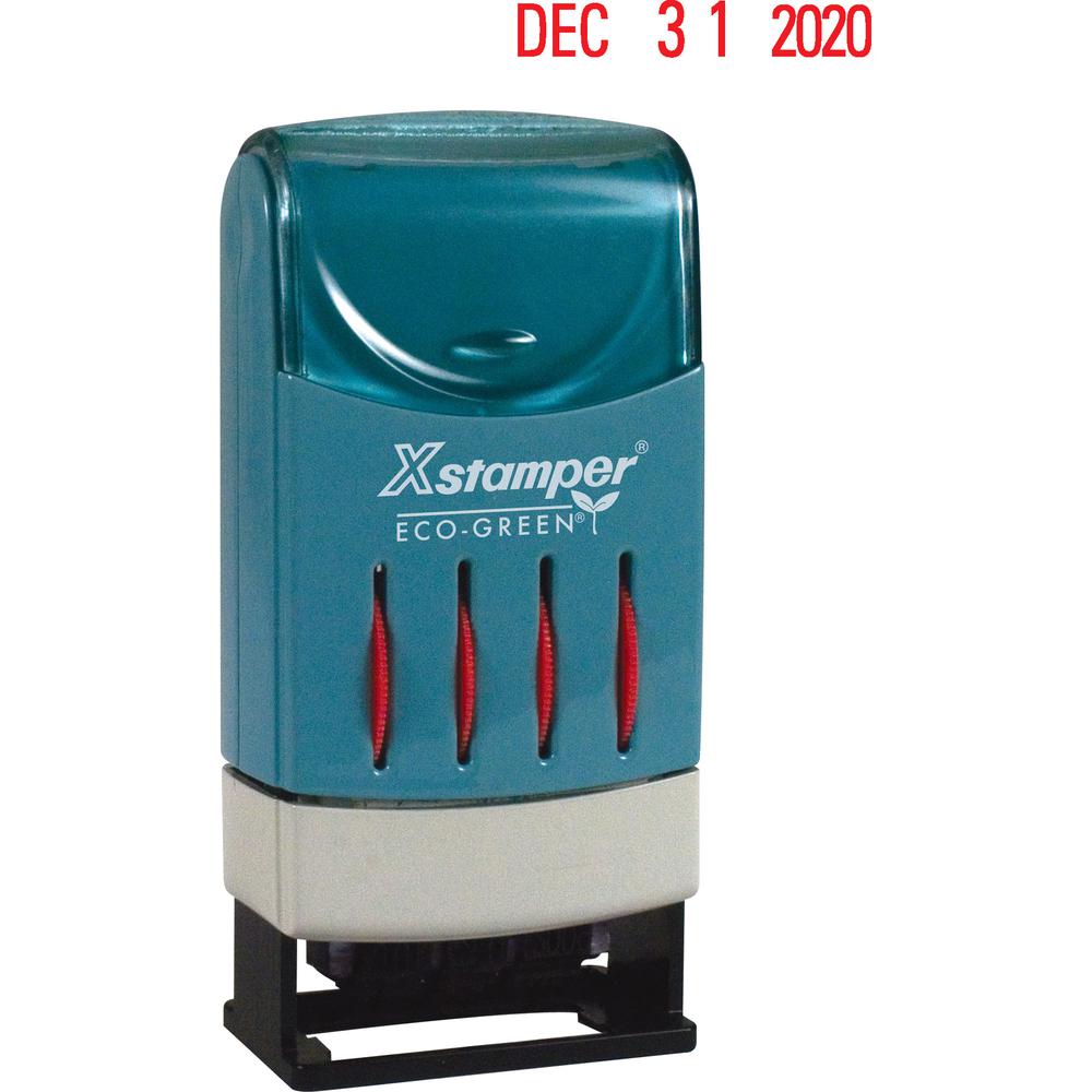 Xstamper VersaDater Large Type Date Stamp - Message/Date Stamp - "FAXED, PAID, RECEIVED" - 1" Impression Width x 0.16" Impression Length - Red - Recycled - 1 Each. Picture 2