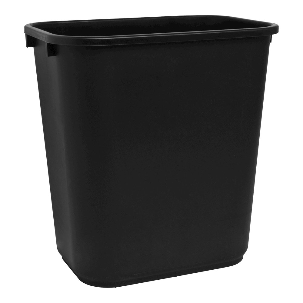 Sparco Rectangular Wastebasket - 7 gal Capacity - Rectangular - 15" Height x 14.5" Width x 10.5" Depth - Polyethylene - Black - 1 Each. Picture 7