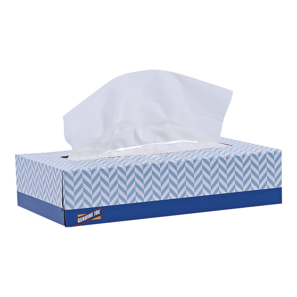 Genuine Joe Facial Tissue - 2 Ply - WhiteBox - 100/Box - 30 / Carton. Picture 9