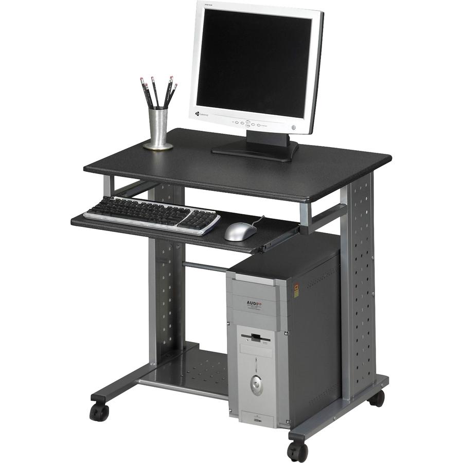 Mayline Mobile Workstation - Rectangle Top - 29.75" Height x 29.75" Width x 23.50" Depth - Assembly Required - Charcoal Black - Steel - 1 Each. Picture 2