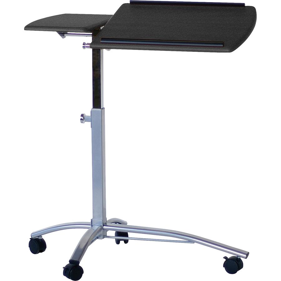 Mayline 950 Laptop Caddy - Rectangle Top - Adjustable Height - 27" to 38" Adjustment - 15" Table Top Length x 29.50" Table Top Width - Assembly Required - Charcoal Black - Steel Frame Material - 1 Eac. Picture 2