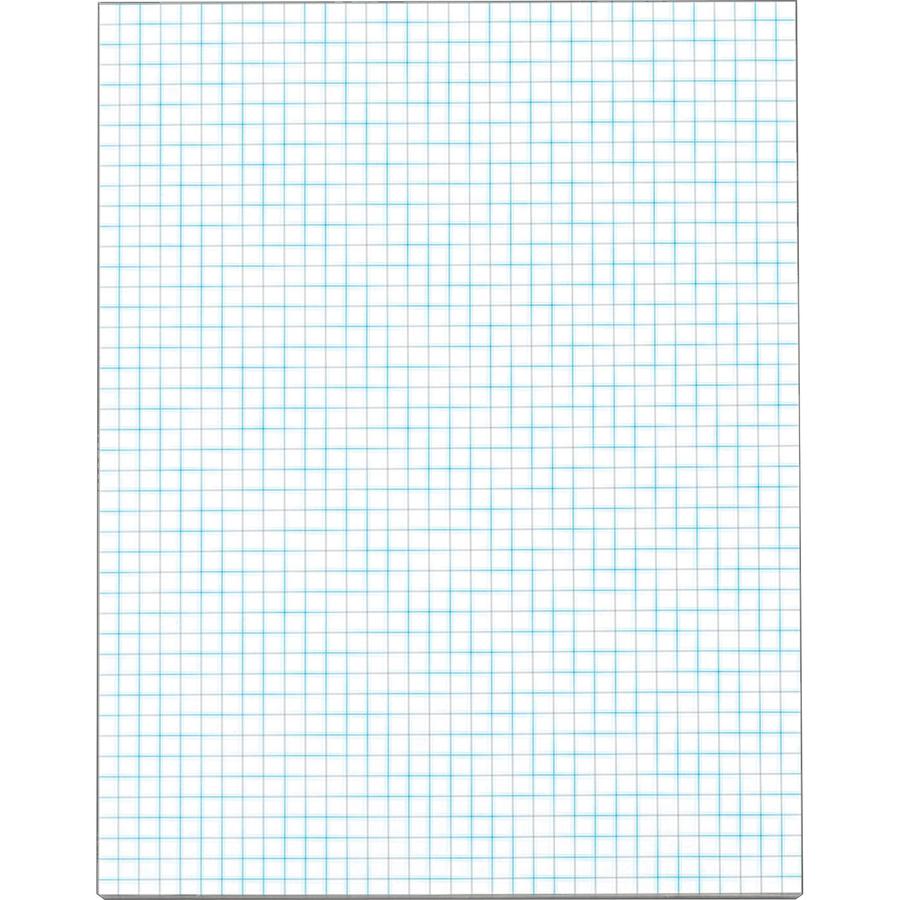 TOPS Graph Pad - 50 Sheets - Both Side Ruling Surface - Ruled Blue Margin - 20 lb Basis Weight - Letter - 8 1/2" x 11" Sheet Size - White Paper - 1 Pad. Picture 2