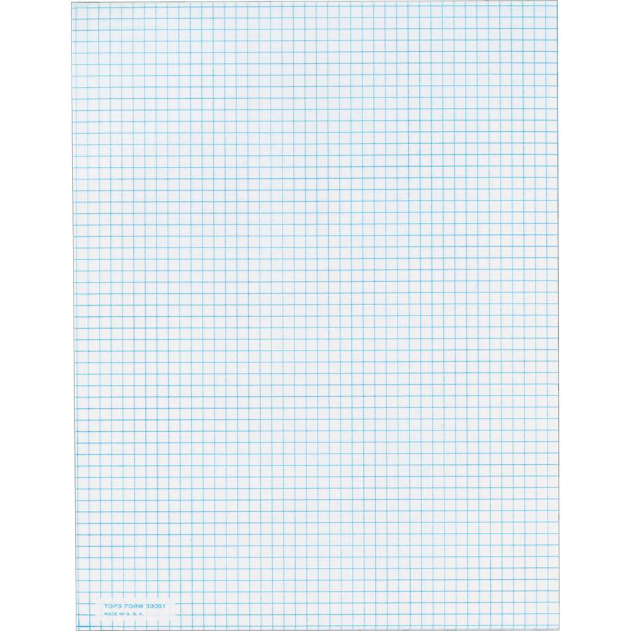 TOPS Graph Pad - 50 Sheets - Both Side Ruling Surface - 20 lb Basis Weight - Letter - 8 1/2" x 11" - White Paper - 1 / Pad. Picture 3