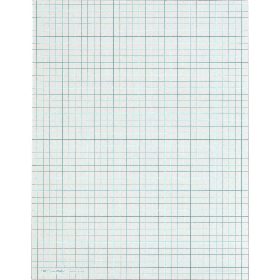 TOPS Cross Section Pad - Letter - 50 Sheets - Glue - Both Side Ruling Surface - 20 lb Basis Weight - Letter - 8 1/2" x 11" - White Paper - 1 / Pad. Picture 2