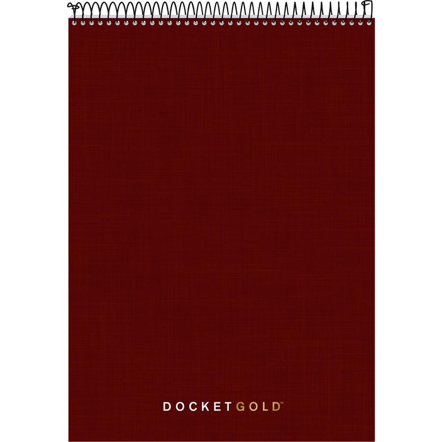 TOPS Docket Heavyweight Wirebound Planner - 70 Sheets - Wire Bound - 20 lb Basis Weight - 8 1/2" x 11 3/4" - White Paper - BurgundyChipboard Cover - Perforated, Repositionable, Heavyweight, Hard Cover. Picture 3