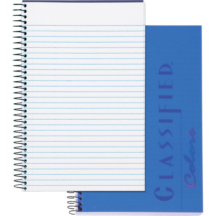 TOPS Classified Business Notebooks - 100 Sheets - 20 lb Basis Weight - 5 1/2" x 8 1/2" - Indigo Paper - IndigoPlastic Cover - Heavyweight, Perforated, Hard Cover - 1 Each. Picture 5
