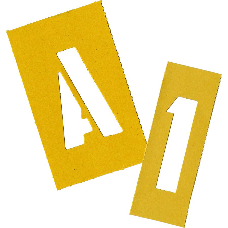 Chartpak Painting Letters/Numbers Stencils - 2" - Gothic - Yellow. Picture 3