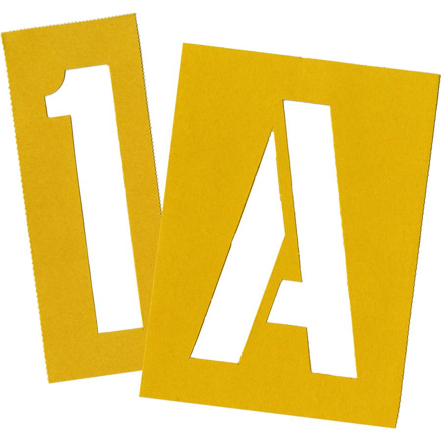 Chartpak Painting Letters/Numbers Stencils - 6" - Gothic - Yellow. Picture 2