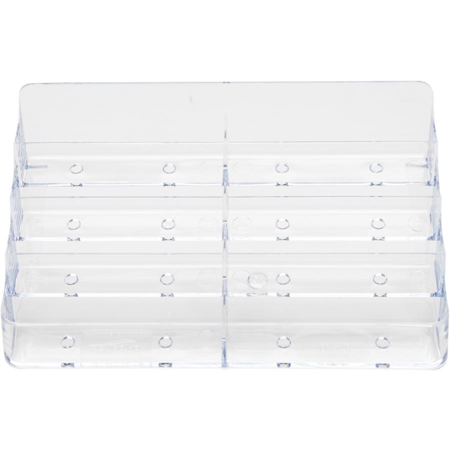 Deflecto Business Card Holder - 0.4" x 7.9" x 3.5" x - Acrylic - 1 Each - Clear. Picture 3